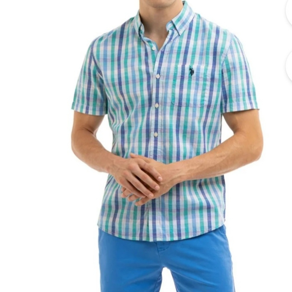 U.S. Polo Assn. Pastel Plaid Shirt 2XL XXL